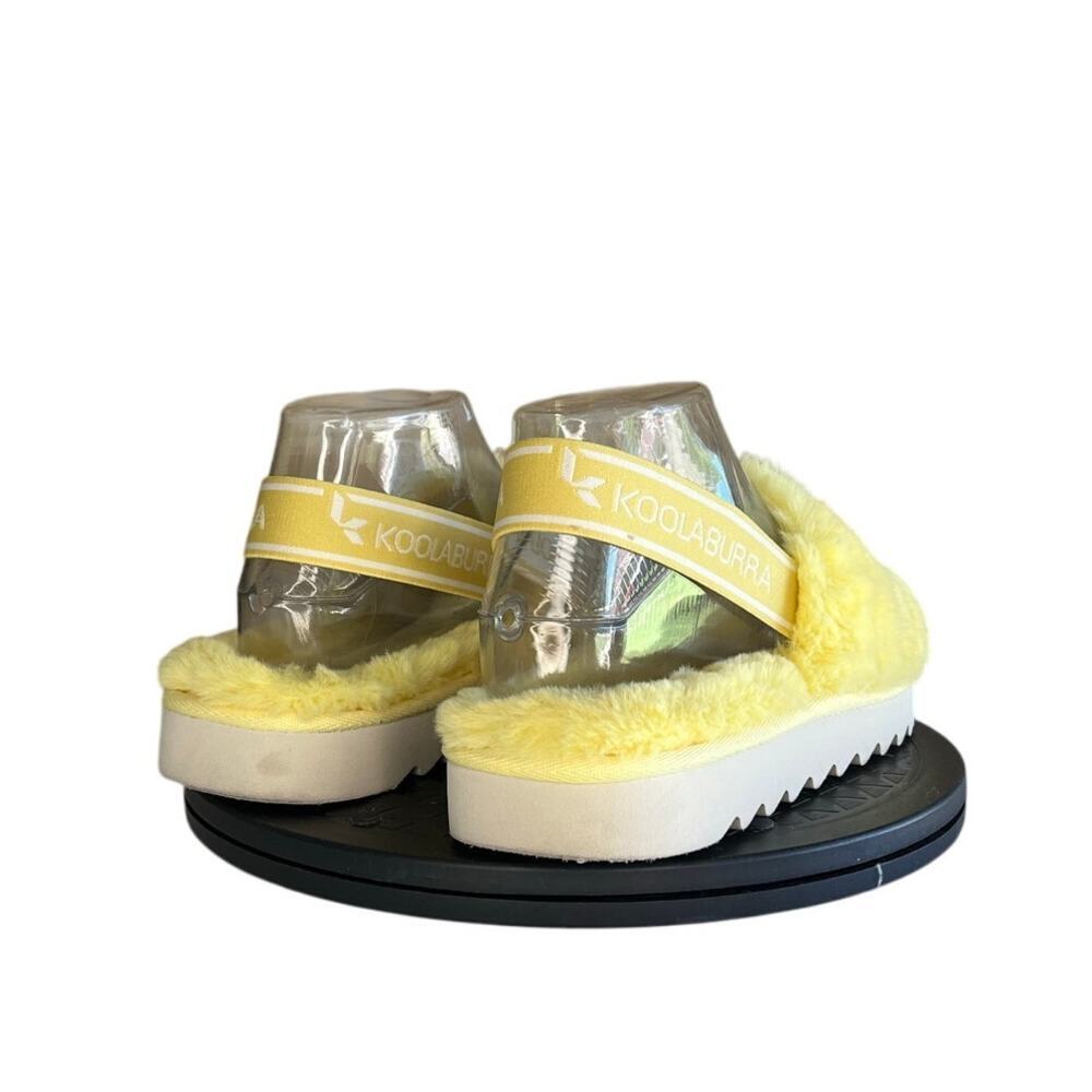 Koolaburra‎ by UGG Fluff Yeah Slip On Sandals Size 4 Yellow White - Picture 4 of 5